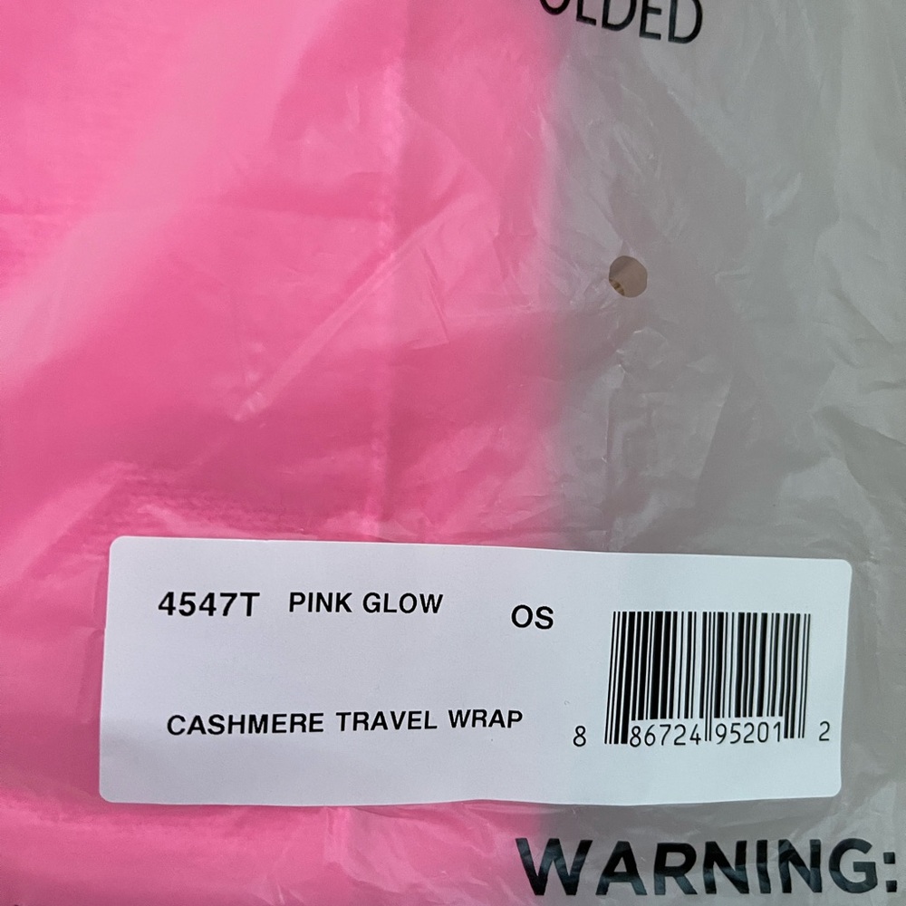 White + Warren Pink Glow Cashmere Travel Wrap 4547T - Picture 4 of 4